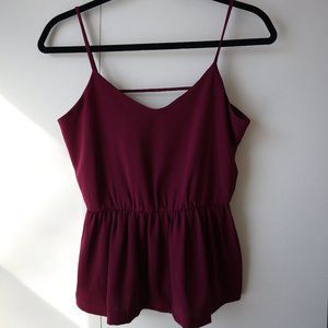 Audrey 3+1 Strappy Burgundy Top
